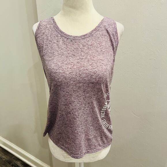 Victoria's Secret Angel Logo Heather Violet Racerback Tank Top Medium (A0132) - Picture 1 of 7